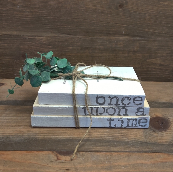 Handmade book stack with greenery - Picture 3 of 6